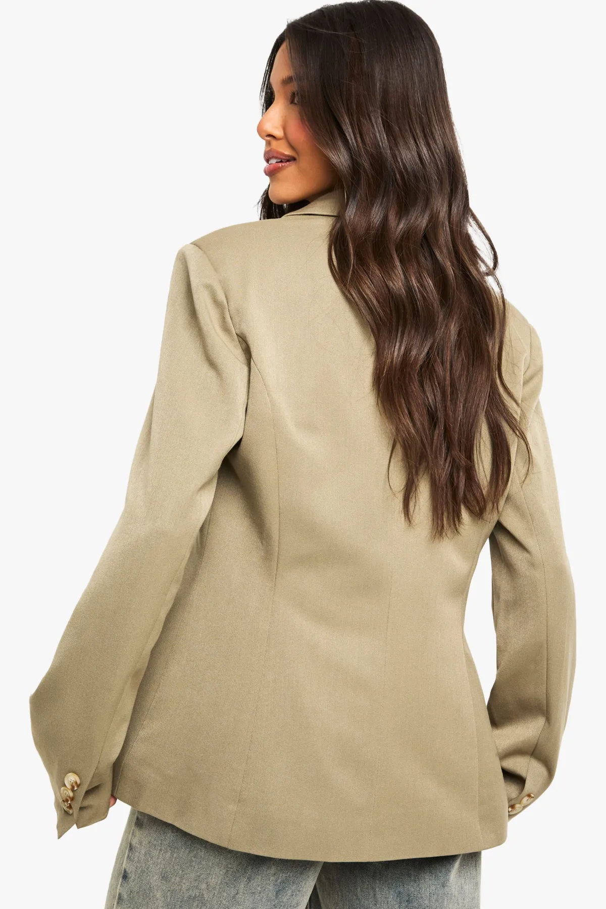 boohoo Blazer cintré à la taille sur mesure<Femme Blazers|Vestes & Manteaux