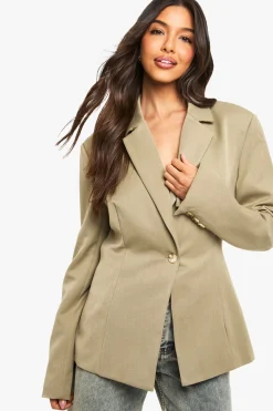 boohoo Blazer cintré à la taille sur mesure<Femme Blazers|Vestes & Manteaux