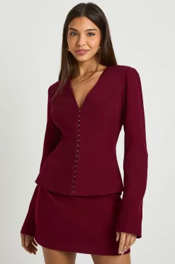 Blazer cintré à manches baril et taille ceinturée