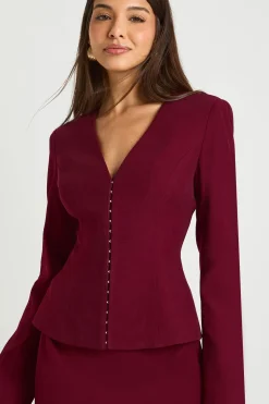 Blazer cintré à manches baril et taille ceinturée