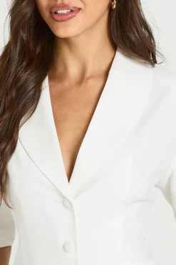 boohoo Blazer Cintré À Manches Bouffantes Et Boutonnage Devant<Femme Tailleurs|Blazers