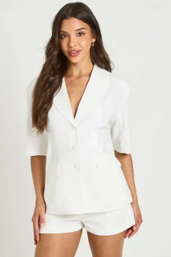 boohoo Blazer Cintré À Manches Bouffantes Et Boutonnage Devant<Femme Tailleurs|Blazers