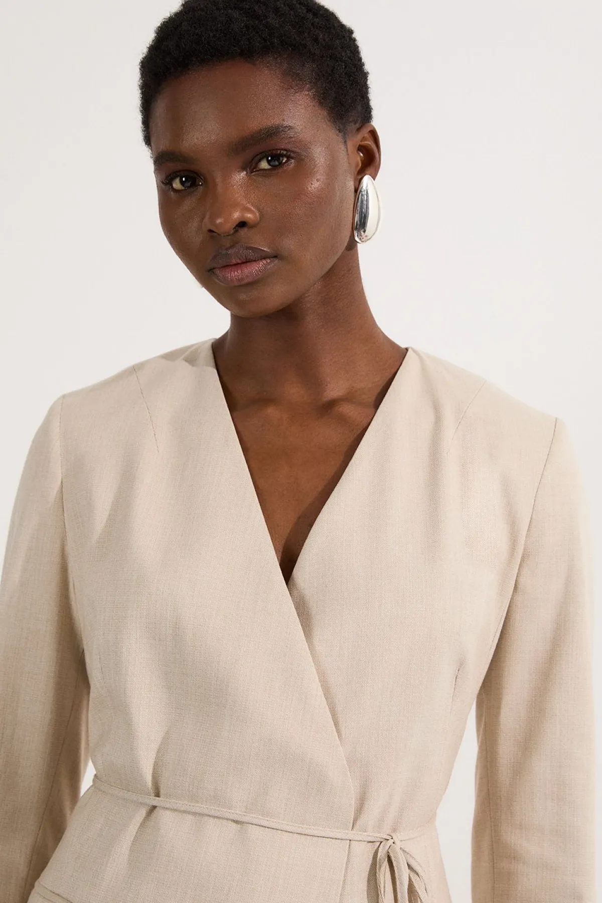 KarenMillen Blazer cintré marle à ceinture nouée pour petites<Femme Tailleurs|Blazers