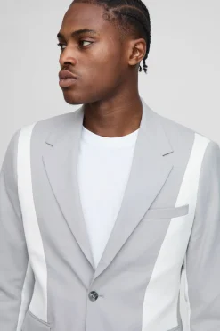 Blazer cintré à panneaux contrastés