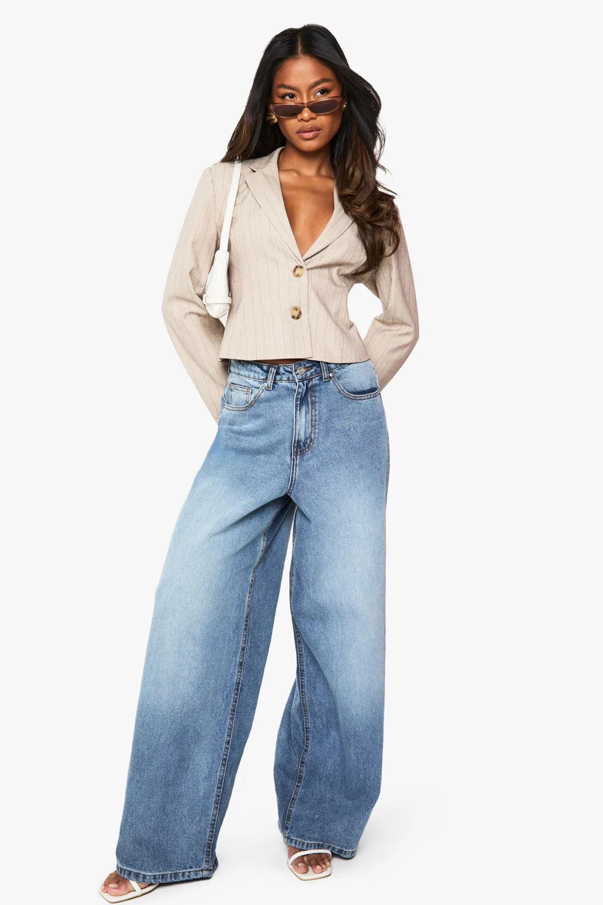 boohoo Blazer cintré à rayures fines<Femme Blazers|Vestes & Manteaux