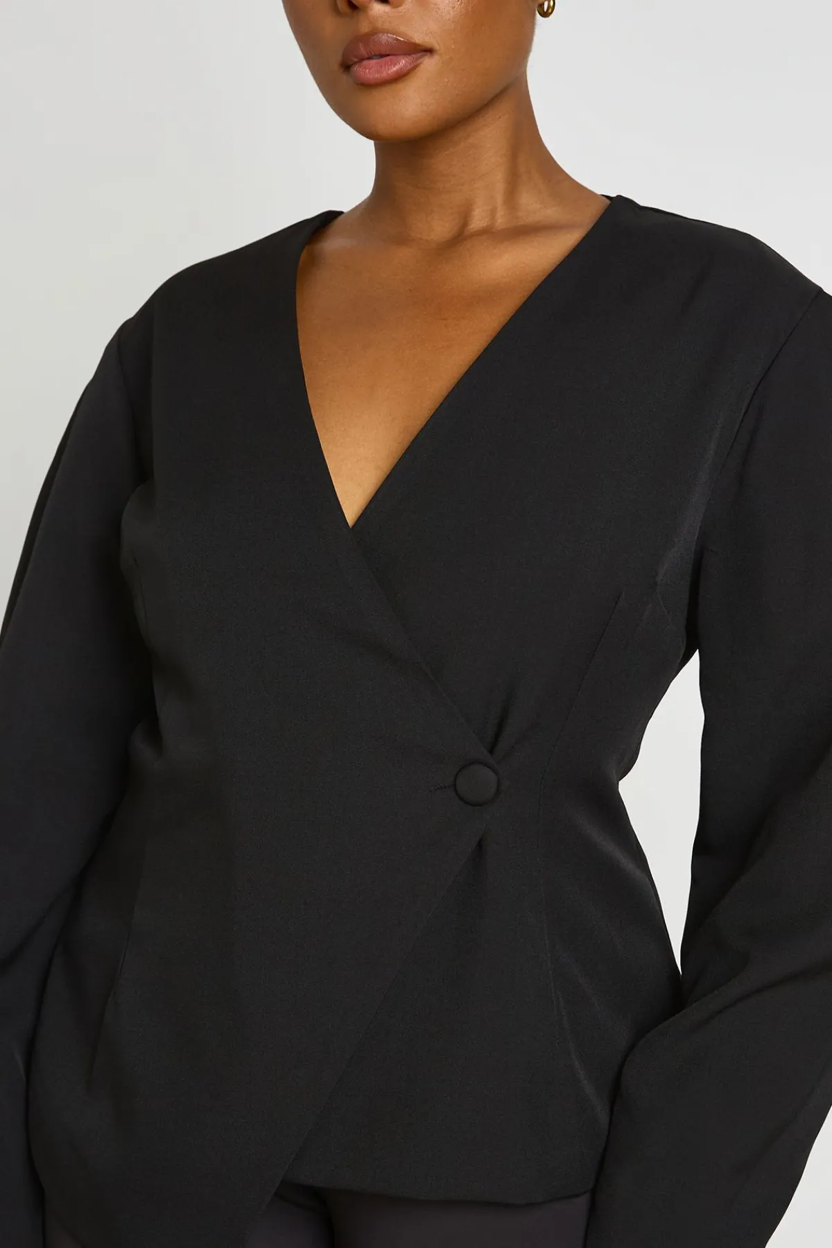 boohoo Blazer Cintré Sans Col Grande Taille<Femme Tailleurs|Blazers