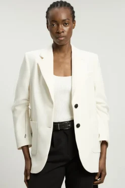 KarenMillen Blazer Cintré Stretch À Détail Manches Froncées Et Simple Boutonnage<Femme Tailleurs|Blazers