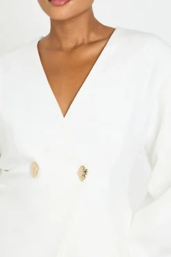 Blazer Cintré À Taille Cintrée Avec Finition Coquillage