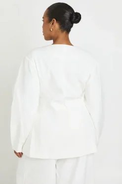 Blazer Cintré À Taille Cintrée Avec Finition Coquillage