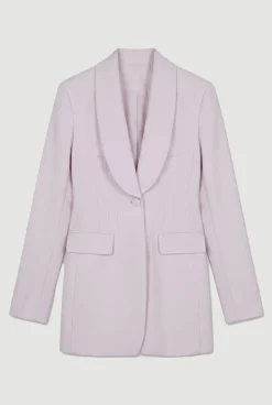 Blazer Cintré Une Boutonnière En Tissu Stretch Compact
