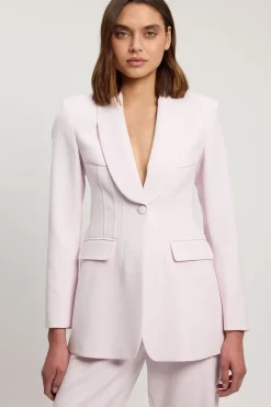 Blazer Cintré Une Boutonnière En Tissu Stretch Compact