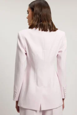 Blazer Cintré Une Boutonnière En Tissu Stretch Compact