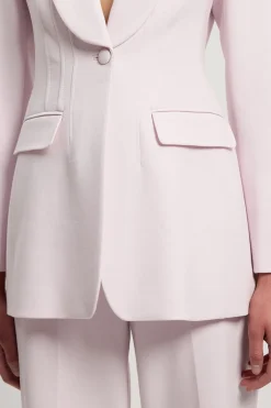 Blazer Cintré Une Boutonnière En Tissu Stretch Compact