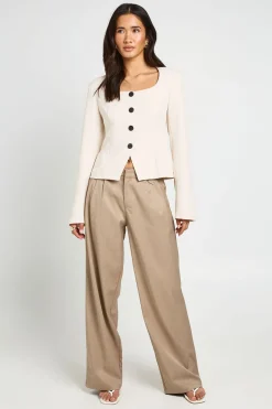 Blazer Col Arrondi Avec Boutons Contrastants