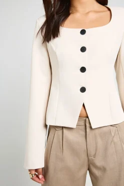 Blazer Col Arrondi Avec Boutons Contrastants