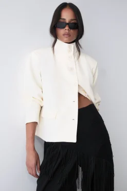 boohoo Blazer Col Montant Avec Boutons Contrastés<Femme Tailleurs|Blazers