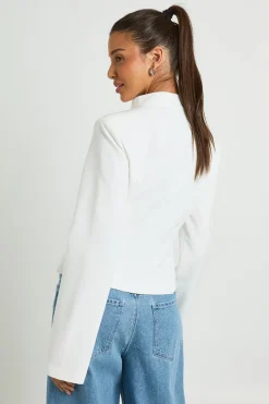 Blazer Col Montant Avec Détails Contrastés