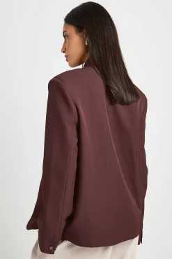 boohoo Blazer Col Montant À Fermeture Portefeuille<Femme Tailleurs|Blazers