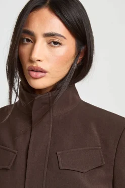 Blazer Col Montant À Taille Cintrée