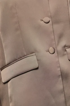 Blazer Col V Simple Boutonnage Détail Boutons