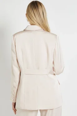 Blazer Coordonné Croisé En Satin Petite