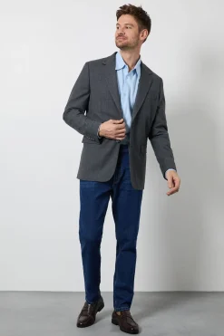 Blazer Coupe Ajustée À Carreaux Pow Gris En Laine Riche