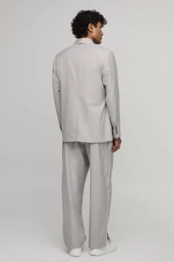 Blazer Coupe Décontractée À Boucle Portefeuille Et Finitions Satinées