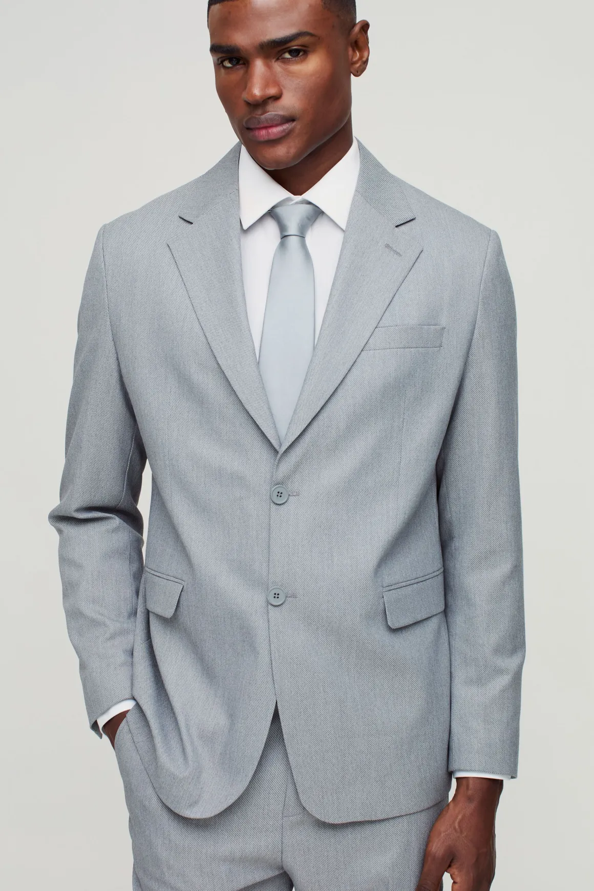 Blazer à coupe droite avec texture rayée