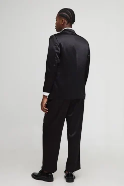 Blazer à coupe droite et brillant