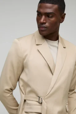 Blazer à coupe droite et devant enveloppé