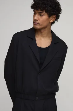 boohooMAN Blazer Court Ajusté À Ourlet Élastiqué Ensemble Coordonné<Homme Costumes Et Tenues Formelles