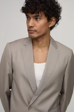 Blazer Court Boxy À Passepoil