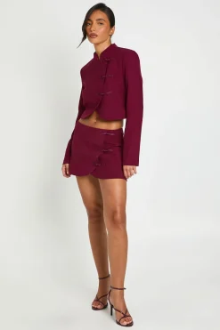 boohoo Blazer Court À Fermeture Cache-cœur Et Passants<Femme Tailleurs|Blazers