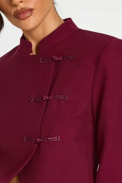 boohoo Blazer Court À Fermeture Cache-cœur Et Passants<Femme Tailleurs|Blazers