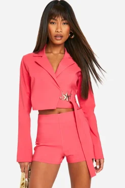 Blazer court noué stretch