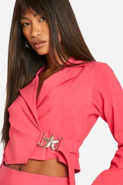 Blazer court noué stretch