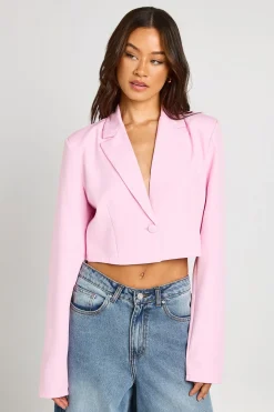 Blazer Court Tissé Basique Coupe Décontractée Tall