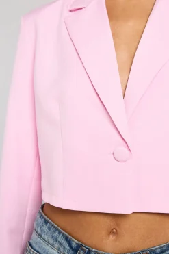 Blazer Court Tissé Basique Coupe Décontractée Tall