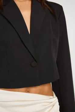 Blazer Court Tissé Basique Coupe Décontractée Tall