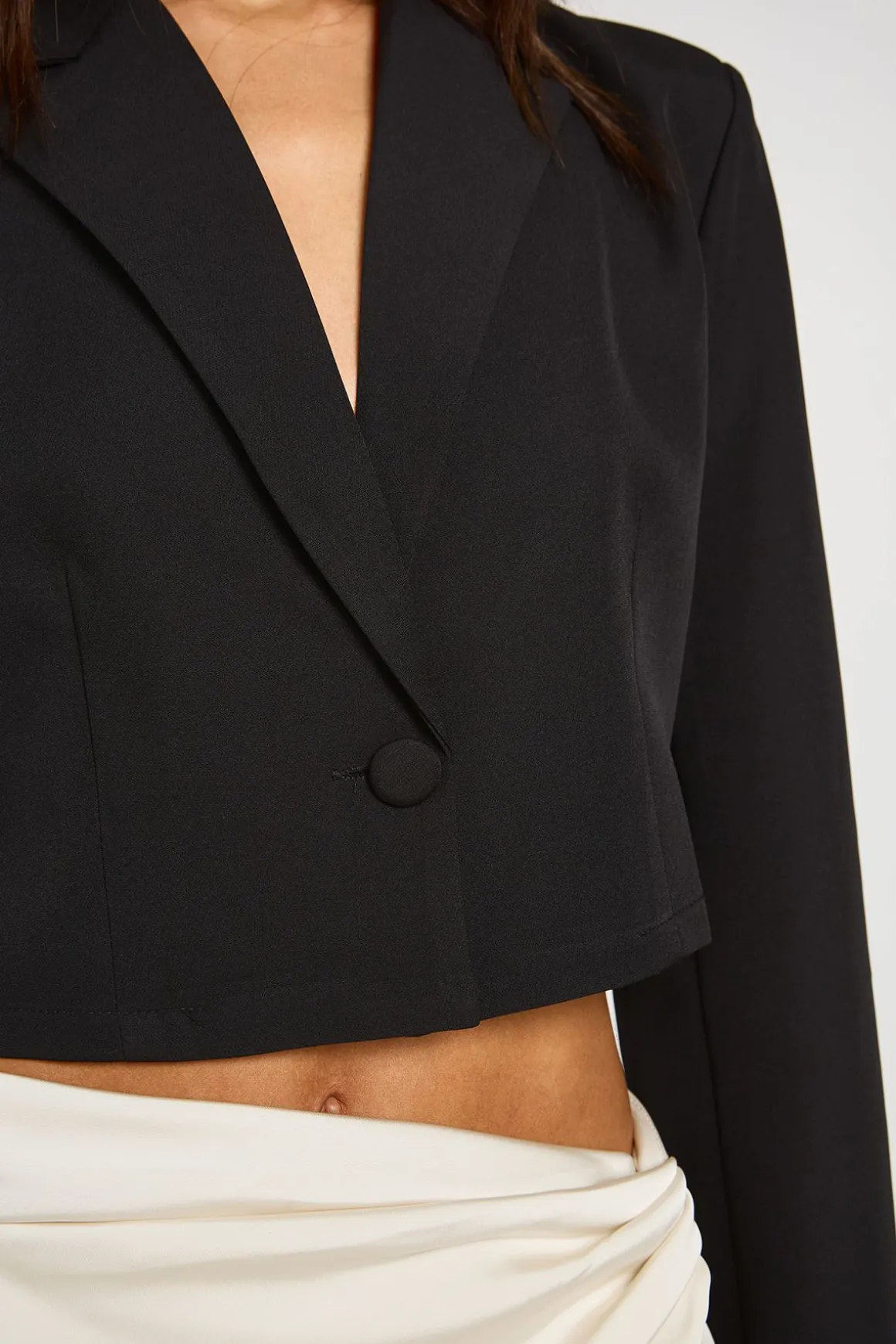 Blazer Court Tissé Basique Coupe Décontractée Tall