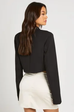 Blazer Court Tissé Basique Coupe Décontractée Tall