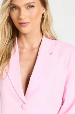 Blazer Court Tissé Coupe Décontractée Petite