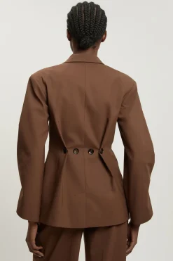 Blazer Croisé Ajusté À Épaulettes Marquées