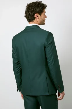 Blazer Croisé Ajusté Vert Foncé