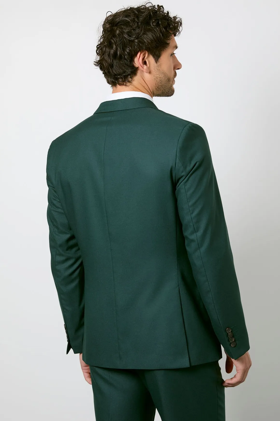 Blazer Croisé Ajusté Vert Foncé
