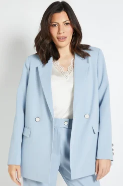 Blazer Croisé Avec Boutons En Corne