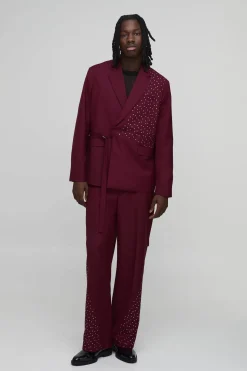 Blazer Croisé À Boucle Orné
