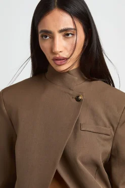 boohoo Blazer Croisé À Col Montant<Femme Tailleurs|Blazers