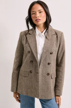 Blazer Croisé à Col Ouvert