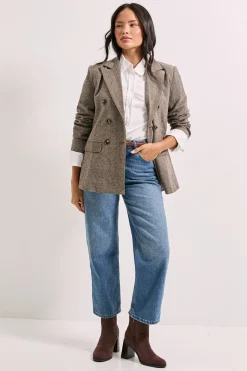 Blazer Croisé à Col Ouvert
